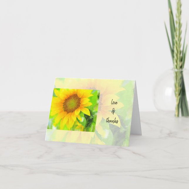 Helle und heitere Gelbblüte Dankeskarte (Vorderseite)