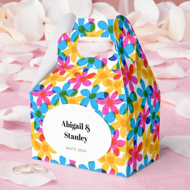 Helle und kühne Hippie-Blume Frühjahrssehen Geschenkschachtel (Hochzeit)