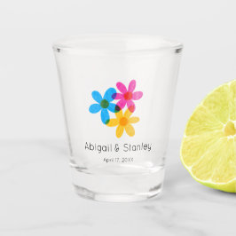 Helle und kühne Hippie-Blume Frühjahrssehen Schnapsglas