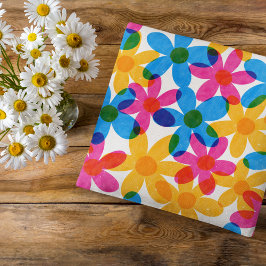 Helle und kühne Hippie-Blume Frühlingsfloral Kissen