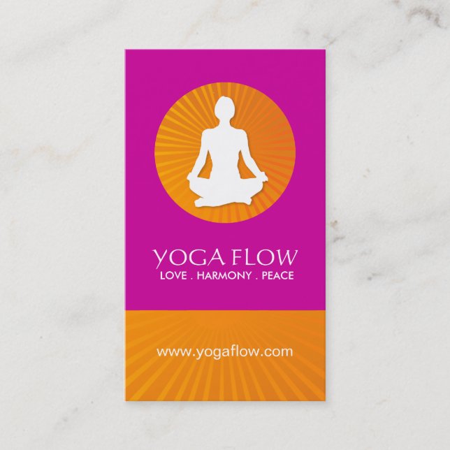 Helle und moderne Yoga-Visitenkarten Visitenkarte (Vorderseite)