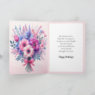 Helle und niedliche rosa lila blaue Blumen Karte