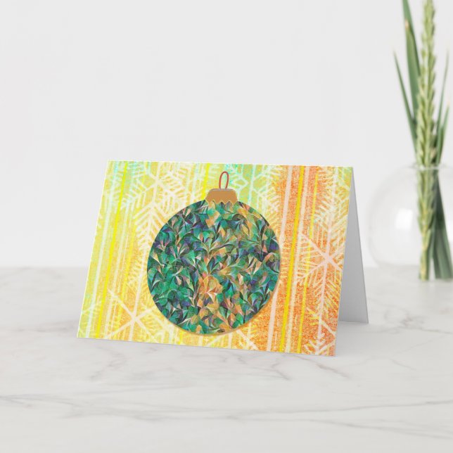 Helle und Retro Weihnachtsfeiertage Ornamentik Karte (Vorderseite)