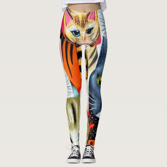 Helle und schöne Katzen Leggings (Vorderseite)