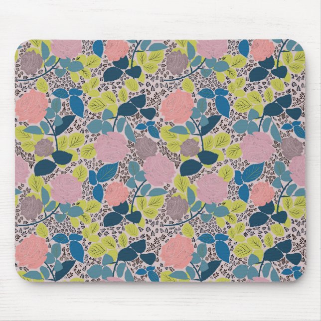 Helle und spielerische Rose Mäusematsch drucken Mousepad (Vorne)