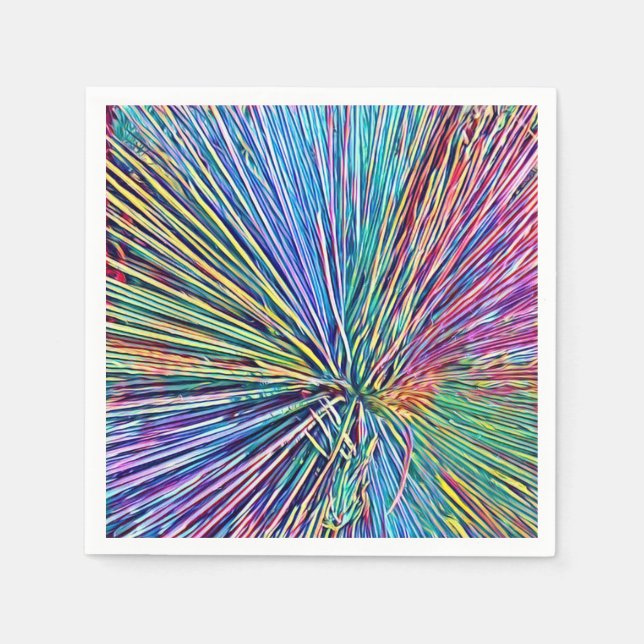 Helle und trendige Regenbogenfarben Papier Napkin Serviette (Vorderseite)