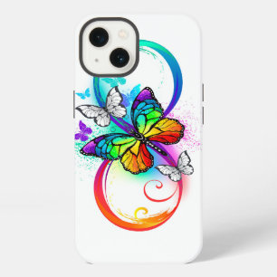 Helle Unendlichkeit mit Regenbogen-Schmetterling iPhone Hülle