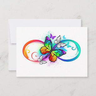 Helle Unendlichkeit mit Regenbogen-Schmetterling Karte