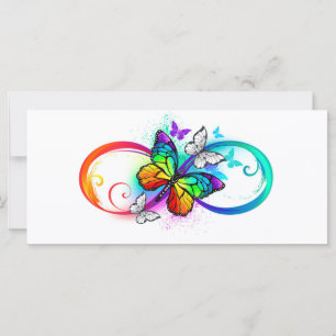 Helle Unendlichkeit mit Regenbogen-Schmetterling Karte