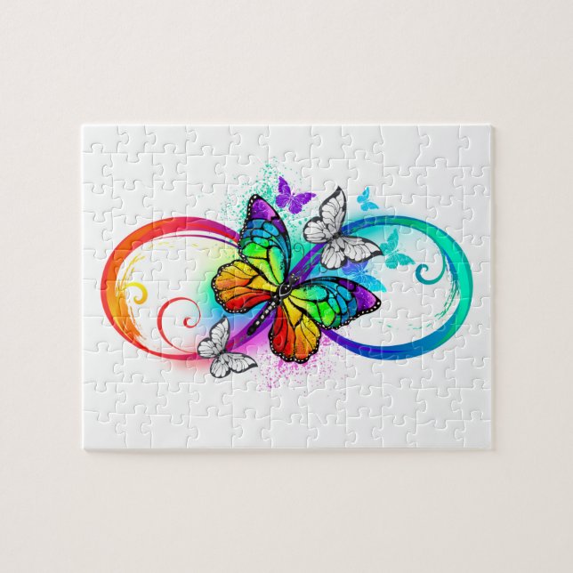 Helle Unendlichkeit mit Regenbogenschmetterling (Horizontal)