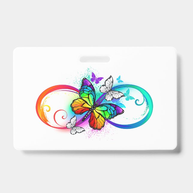 Helle Unendlichkeit mit Regenbogenschmetterling Ausweis (Vorderseite)