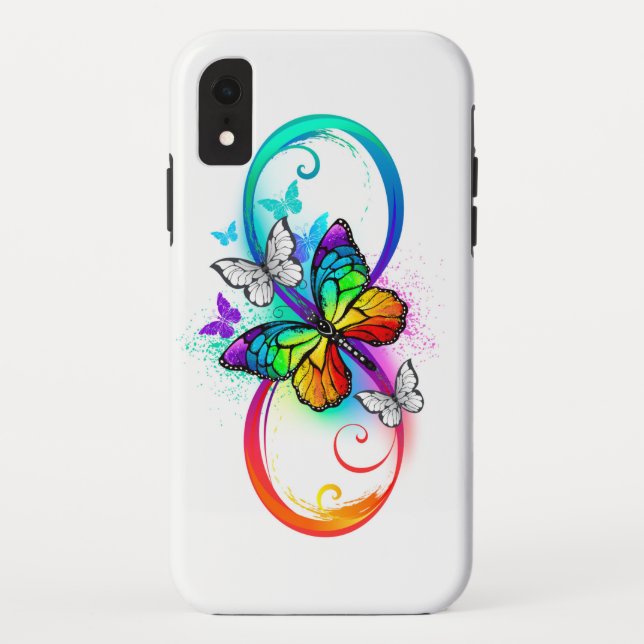 Helle Unendlichkeit mit Regenbogenschmetterling Case-Mate iPhone Hülle (Rückseite)