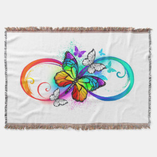 Helle Unendlichkeit mit Regenbogenschmetterling Decke