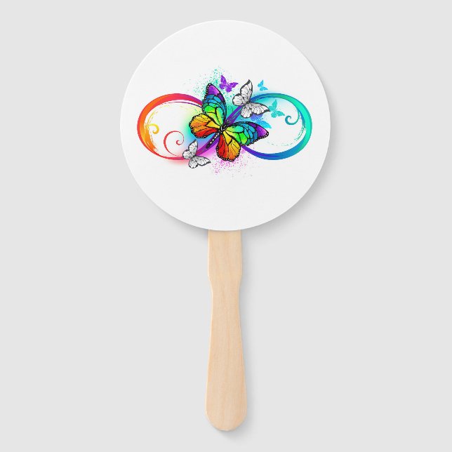 Helle Unendlichkeit mit Regenbogenschmetterling Fächer (Vorderseite)
