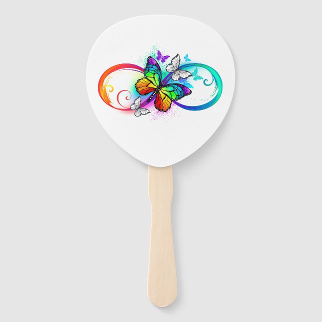 Helle Unendlichkeit mit Regenbogenschmetterling Fächer (Vorderseite)