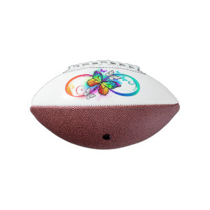 Helle Unendlichkeit mit Regenbogenschmetterling Football