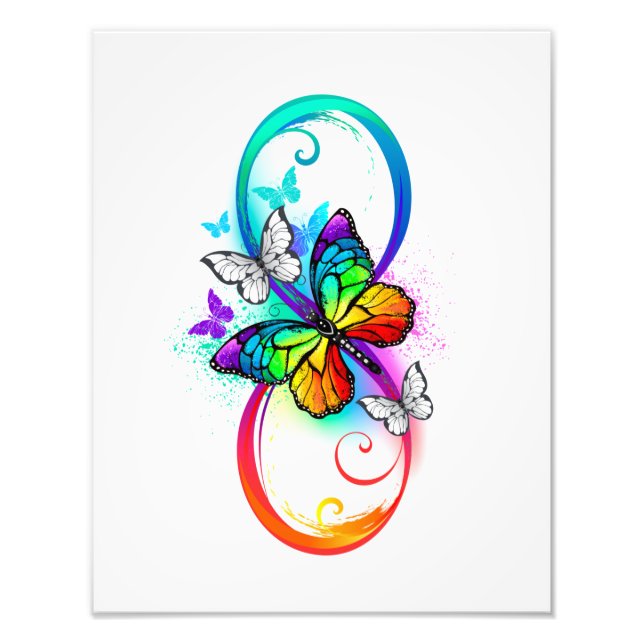 Helle Unendlichkeit mit Regenbogenschmetterling Fotodruck (Vorne)