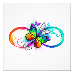 Helle Unendlichkeit mit Regenbogenschmetterling Fotodruck