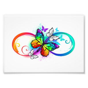 Helle Unendlichkeit mit Regenbogenschmetterling Fotodruck