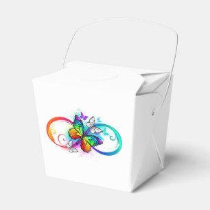 Helle Unendlichkeit mit Regenbogenschmetterling Geschenkschachtel