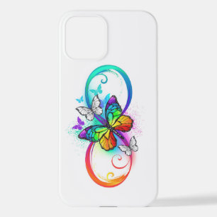 Helle Unendlichkeit mit Regenbogenschmetterling iPhone 12 Hülle