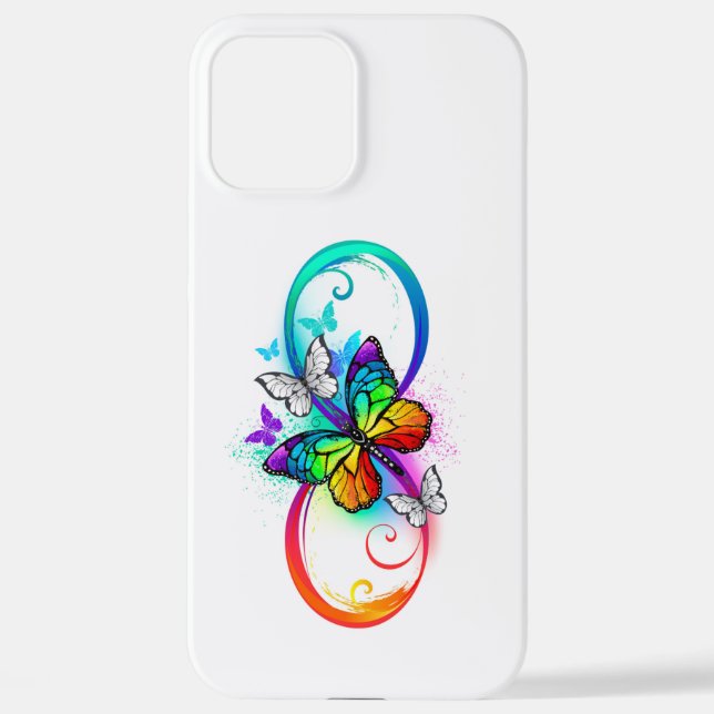 Helle Unendlichkeit mit Regenbogenschmetterling iPhone 12 Pro Max Hülle (Rückseite)