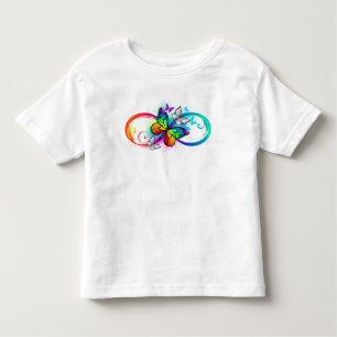 Helle Unendlichkeit mit Regenbogenschmetterling Kleinkind T-shirt
