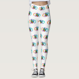 Helle Unendlichkeit mit Regenbogenschmetterling Leggings