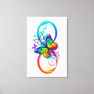 Helle Unendlichkeit mit Regenbogenschmetterling Leinwanddruck