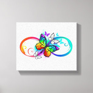 Helle Unendlichkeit mit Regenbogenschmetterling Leinwanddruck