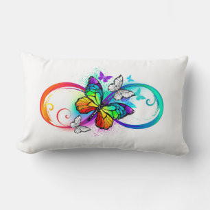 Helle Unendlichkeit mit Regenbogenschmetterling Lendenkissen
