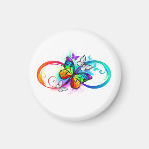 Helle Unendlichkeit mit Regenbogenschmetterling Magnet