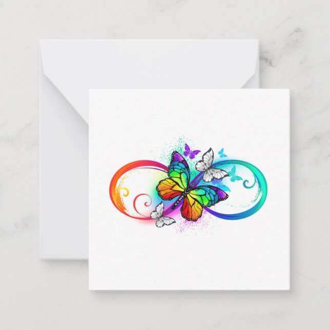 Helle Unendlichkeit mit Regenbogenschmetterling Mitteilungskarte (Vorderseite)