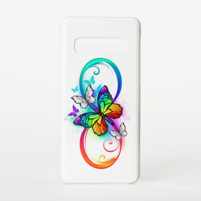 Helle Unendlichkeit mit Regenbogenschmetterling Samsung Galaxy Hülle (Rückseite)