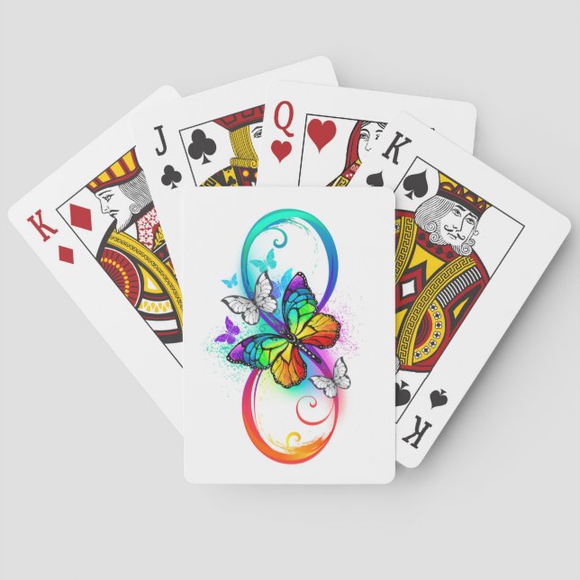 Helle Unendlichkeit mit Regenbogenschmetterling Spielkarten (Rückseite)