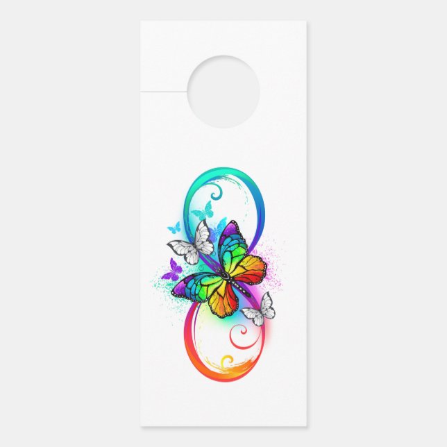 Helle Unendlichkeit mit Regenbogenschmetterling Türanhänger (Vorderseite)
