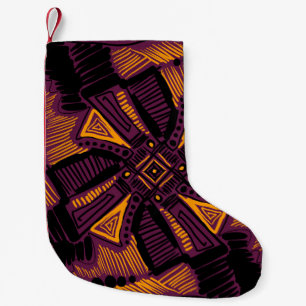 Helle universelle quadratische Ornamente. Linien, Kleiner Weihnachtsstrumpf
