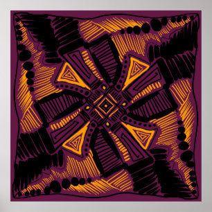 Helle universelle quadratische Ornamente. Linien, Poster