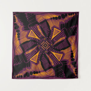 Helle universelle quadratische Ornamente. Linien,  Wandteppich