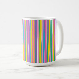 Helle vertikale Sommerstreifen Kaffeetasse