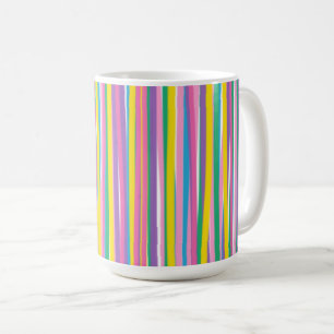 Helle vertikale Sommerstreifen Kaffeetasse