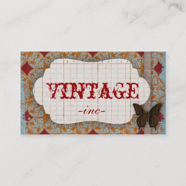 Helle, Vintage inspirierte Geschäfts-Karten Visitenkarte (Vorderseite)