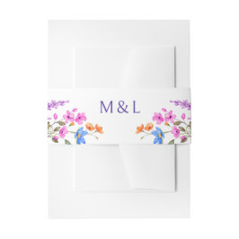 Helle Vivid Colors Wildblume Hochzeit Einladungsbanderole