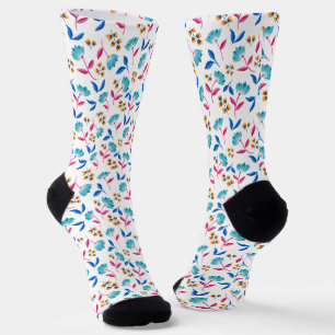 Helle Volkskunst Blumen Socken