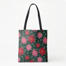 Helle vornehme Weihnachts-Poinsettien-Tragetasche