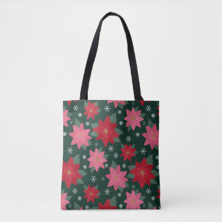 Helle vornehme Weihnachts-Poinsettien-Tragetasche Tasche