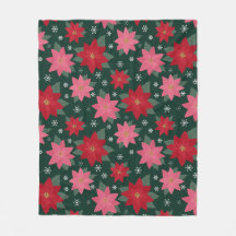 Helle vornehme Weihnachts-Poinsettien-Wurfdecke