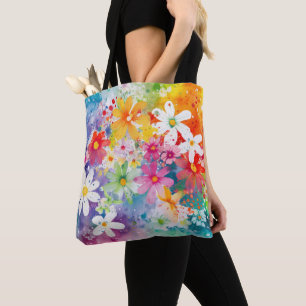 HELLE WASSERFARBE ABSTRAKTE BLUME TASCHE