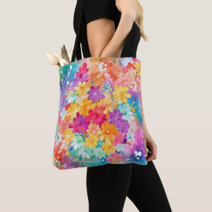HELLE WASSERFARBE ABSTRAKTE BLUME TASCHE