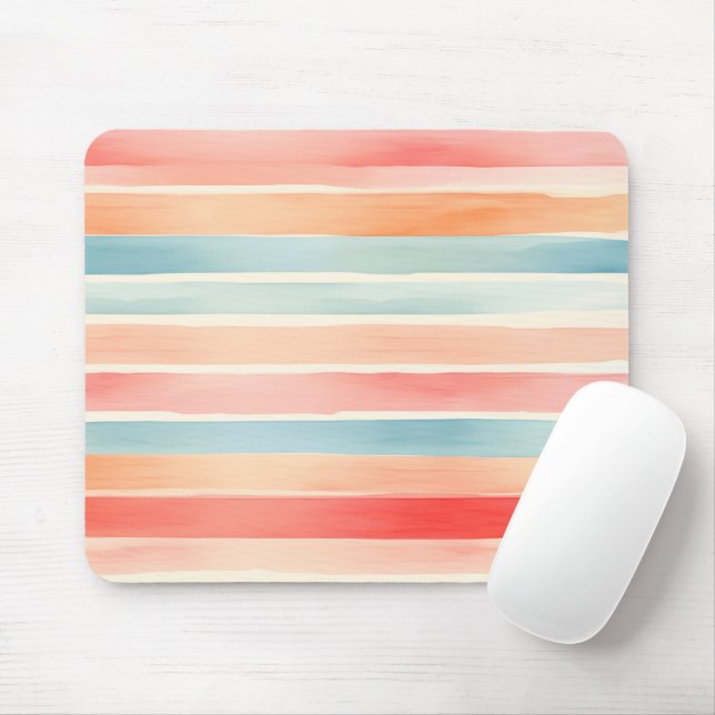Helle Wasserfarbe Farbige Streifenmuster Mousepad (Mit Mouse)